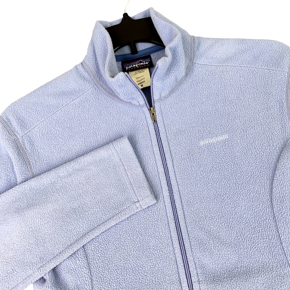 Patagonia Synchilla Fleece Jacket Womens M Blue Full Zip Made USA Outdoor